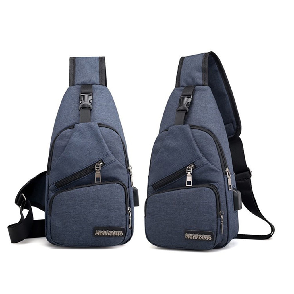 Fashion Sling Bag Men&#39;s USB Rechargeable Chest Bag Small Backpack Daypack - www.semadata.org ...