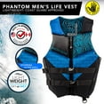 thumbnail image 3 of Body Glove Phantom Men's PFD Adult Life Jacket, Small, Blue, 3 of 6