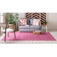 thumbnail image 2 of Unique Loom Trellis Collection Tribal Geometric Transitional Indoor and Outdoor Flatweave Area Rug, 7' x 10', Pink/Gray, 2 of 2