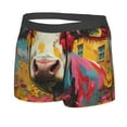 thumbnail image 2 of Daiia Yellow Daisy Cow Men's Underwear Boxer Briefs, Cotton Stretch Moisture-Wicking Underwear-Large, 2 of 9