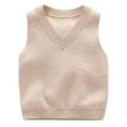 thumbnail image 3 of SILVERCELL 2 Packs Toddler Baby Boys Girls V Neck Sweater Vests Kids Sleeveless Knitted Vest Pullover Tops 0-5T, 3 of 8
