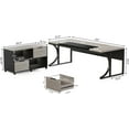 thumbnail image 2 of Tribesigns 63-inch L-shapped Executive Computer Desk with File Cabinet Set for Home Office, 2 of 5
