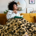 thumbnail image 5 of Softlife Extra Soft Faux Throw Blanket with Sherpa Warm Underside, 50"x60" , Leopard Khaki, 5 of 8
