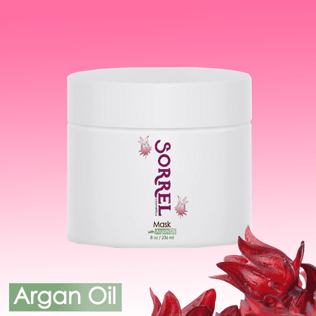 Argan Oil Hair Mask by Sorrel Cosmetics 8 oz Nourishes Damaged Chemically Treated hair, Split Ends &