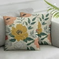 thumbnail image 3 of BANET Pillow Covers Set of 2 for Mustard Yellow Pink Flowers Throw Pillows Outdoor ative Cushion Cases for Couch Bed ations 24x24in, 3 of 7