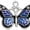Blue, variant on Delight Jewelry Silver-tone Large Monarch Butterfly with 6 AB Crystals - Silvertone Class of 2026 Delicate Bar Bracelet, 8.5"