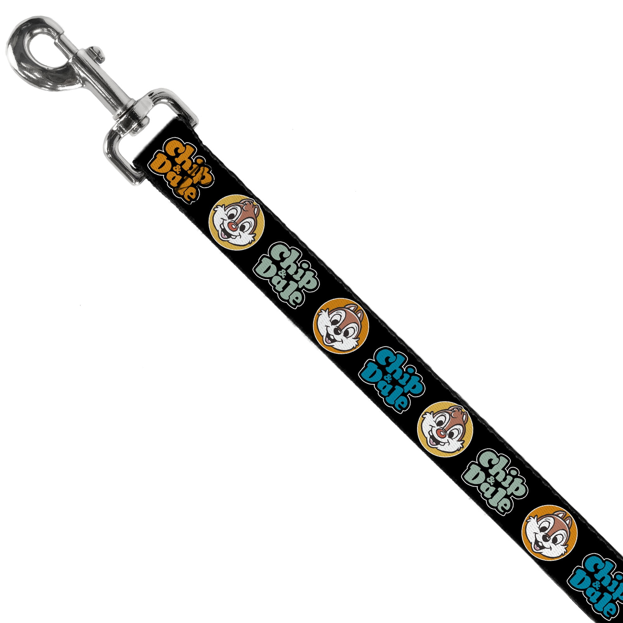 Disney Pet Leash, Dog Leash, Chip and Dale Expression Bubbles Black Multi Color, 6 Feet Long 1.0 Inch Wide