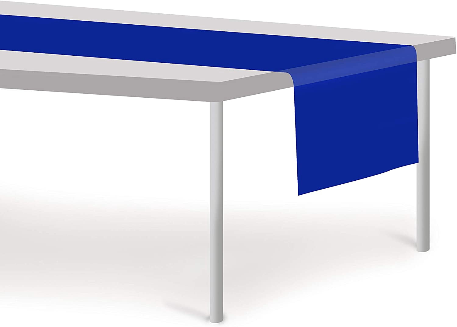 Blue 12 Pack Premium Disposable Plastic Table Runner 14 x 108 Inch. Decorative Table Runner for Dinner Parties & Events, Decor By Grandipity