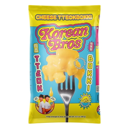 Korean Bros Cheese Tteokbokki (360g) – Creamy Rice Cakes, Korean Street-Style Snack or Meal, 2 Servings