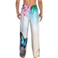 thumbnail image 3 of Goofa Butterfly In Blossoms Zen Printed Soft Pajama Pants for Men, Wide Leg Comfy Casual Lounge Yoga Pants-XX-Large, 3 of 9