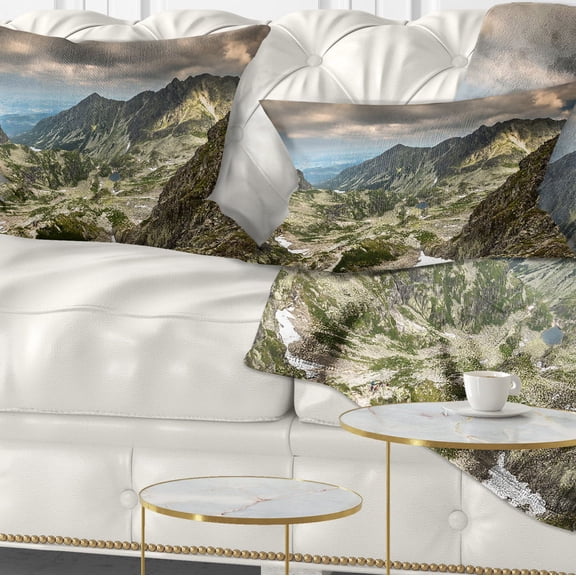 Designart Tatra Mountains from Hiking Trail - Landscape Photo Throw Pillow - 12x20