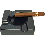 Cigar Ashtray Outdoor Cigarette Ash Tray 5.9 inch Ceramic Ashtrays Black Glossy Cigar for Indoor, Outdoor, Patio, Home, Office Use Cigar Accessories Luxury Gift Set for Men and Women