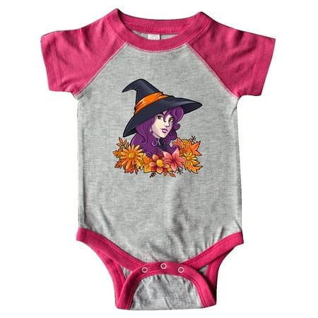 

Inktastic Witch with Autumn Flowers and Leaves Gift Baby Boy or Baby Girl Bodysuit
