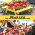 thumbnail image 6 of Red Christmas Table Cloths for 3 Foot Rectangle Tables, White Snowflake Merry Christmas Patio Waterproof Elastic Fitted Tablecloths, Washable Rectangular Table Cover for Camping, 6 of 8
