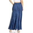 thumbnail image 2 of Sakkas Olivia Womens Maxi Bohemian Gypsy Long Skirt With Elastic Waist and Lace - Navy - Plus Size, 2 of 5