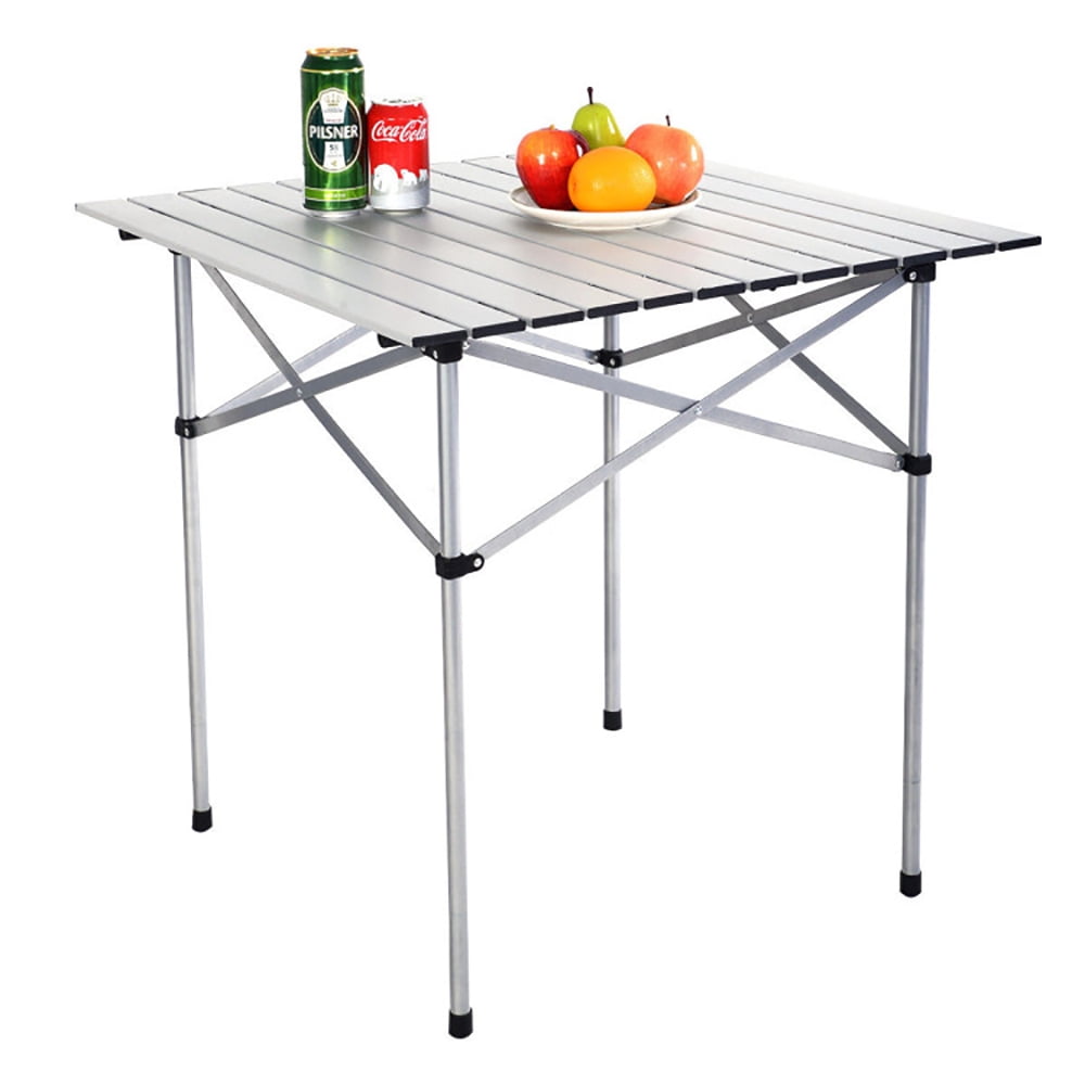 Aimee Lii Roll Up Portable Folding Camping Aluminum Picnic Table, Picnic Camping Table for Adults