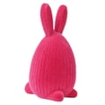 thumbnail image 1 of Figura de conejo de Pascua flocado, linda decoración para fiestas, suministros creativos de mesa. Rosa oscuro, 1 of 9