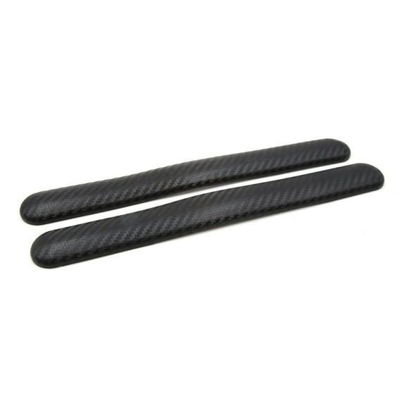 2pcs Black Carbon Fiber Pattern Car Bumper Guard Self Adhesive Protector Sticker