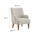 thumbnail image 4 of Armchair Chair, White, Fabric, Living Room Lounge Cafe Lobby Hospitality Restaurant, Modern Contemporary, HB37501, 4 of 9
