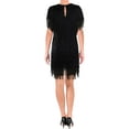 thumbnail image 2 of Rachel Zoe Womens Eddy Fringe Sheath Dress, Black, Small, 2 of 3