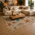 thumbnail image 3 of Gelasgo Seashell Starfish Velvet Area Rug, Coastal Ocean Themed Decorative Carpet, Soft Indoor Floor Mat for Bedroom Living Room Bathroom Beach House Home Decor, 3 of 5