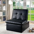 thumbnail image 3 of Furniture of America Contemporary Faux Leather Houdanya Futon Chair, Black, 3 of 5