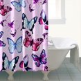 thumbnail image 4 of Pink Butterfly Pattern Shower Curtain 72"x84" ,Bathroom Decorative Shower Curtains Set with 12 Hooks,Modern Waterproof Washable Shower Curtain, 4 of 6