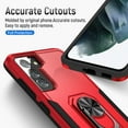 thumbnail image 3 of Phone Case Compatible with Samsung Galaxy S21 6.2 Inch,Galaxy S21 5g Dual Layer Cell Phone Case Waterproof Shockproof with 360° Rotation Ring Kickstand,Support Magnet Car Mount (Red+Black), 3 of 8