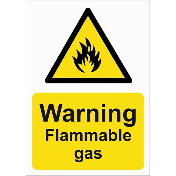 WARNING FLAMMABLE GAS Metal Aluminum Sign OR FOAMEX SIGN SITE/SAFETY SIGNAGE Size: 8 x 12 Inch