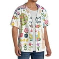 thumbnail image 4 of Gaeub Spring Flowers Birds Men's Lapel Short Sleeve Shirt, Relaxed Fit Shirt, Soft and Breathable for Outdoors Party Travel - Medium, 4 of 7