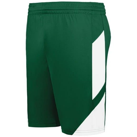 Augusta Sportswear 1737.438.XL Youth Step-Back Modern Fit Basketball Shorts, Dark Green & White - Extra Large