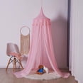 thumbnail image 1 of Princess Bed Canopy con Pom Pom Gasa Colgando Mosquitera para niños Interior Exterior Castillo Jugar Carpa Colgando Hogar Lectura Rincón Decoración, 1 of 2