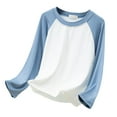 thumbnail image 6 of ZTKWD Boys T Shirts Long Sleeve Raglan Kids Color Block Crewneck Casual Tops Tees 2-12 Years School Spring, 6 of 9
