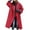 Red, variant on qolati Women Singel Breasted Pea Coat Casual Long Oversized Lapel Wool Blends Shacket Jacket Oversized Work Cardigan Overcoat Trenchcoats with Pocket