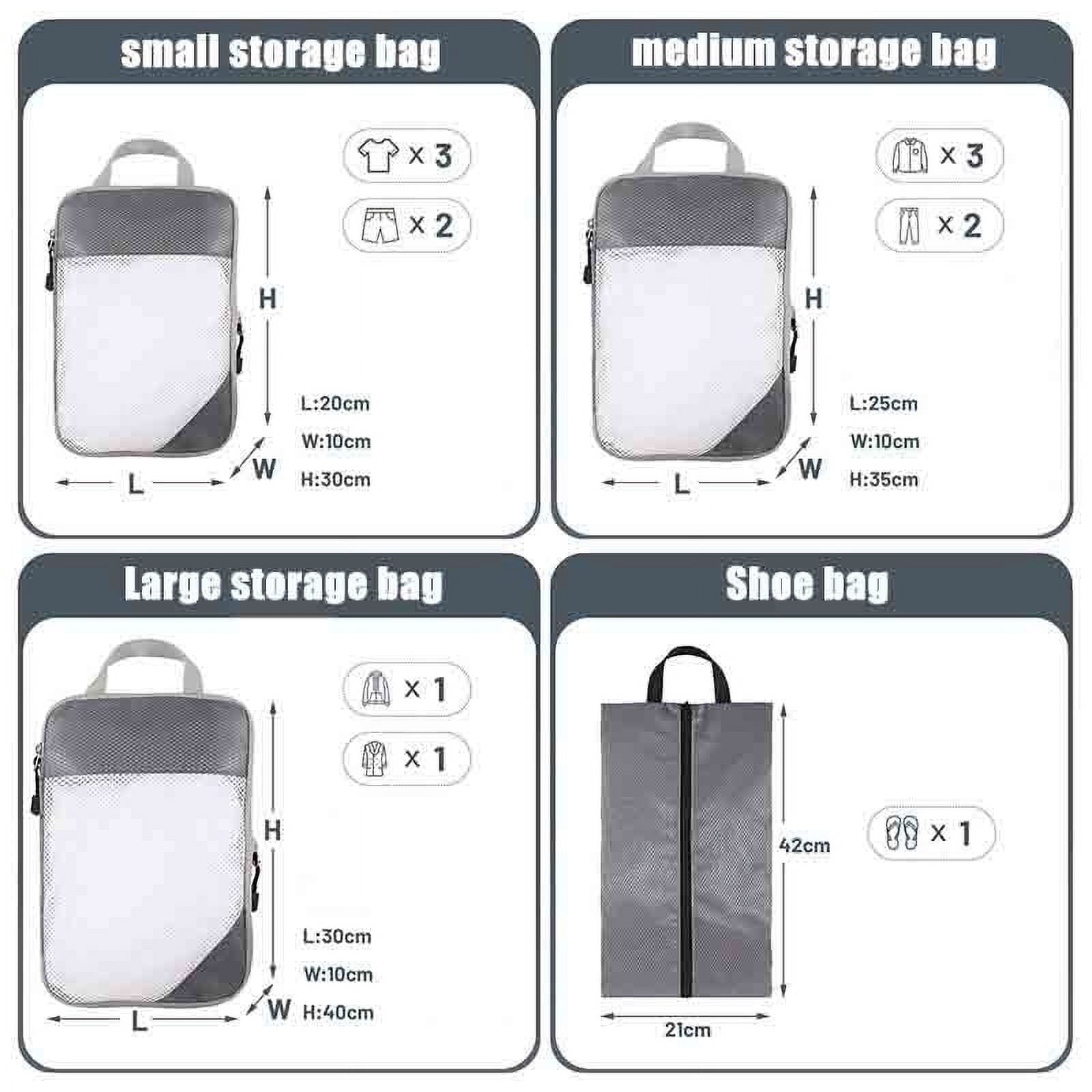 Packing Cubes for Suitcases Travel 4 PCS Expandable Organizer Set with Compression Zipper for Luggage and Duffel Bags