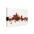 thumbnail image 2 of Trademark Fine Art 'Des Moines Iowa Skyline Red' Canvas Art by Michael Tompsett, 2 of 4