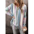 thumbnail image 5 of Women's Purple Color Block Fringed Tunic Sweater - Ombre Design | [ZhiHiMeRi] | (US 16-18)XL, 5 of 12