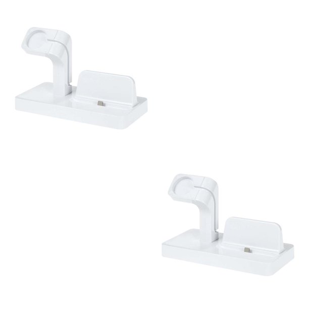 sweethay Nueva base de carga 2 en 1 Base de carga Reloj inteligente Soporte de carga del teléfono Puerto USB Estación de carga, blanco 2piezas