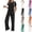 #02 Black, variant on Womens 2 Pieces Lounge Sets Crewneck Batwing Short Sleeve Wide Leg Drawstring Pants Tracksuits Loose Fit Outfits Set ,M,#02 Hot Pink