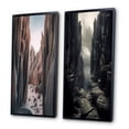 thumbnail image 3 of Designart "Desert Landscape Vertical Plains and Rocks III" Meadow Framed Wall Art Set Of 2 - Traditional White Gallery Wall Frame Set For Home Decor, 3 of 6