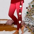 thumbnail image 2 of Fiaer Christmas Womens Leggings High Waisted Trendy Funny Graphic Xmas Pants Plus Size Stretch Printed Comfort Slim Fit Trousers Red S, 2 of 4
