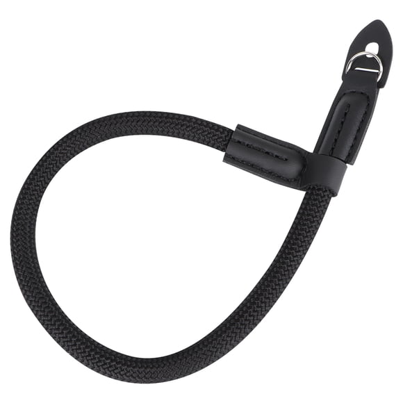 EeaseCA 1PC Micro-single Camera Wrist Cord High Sturdy Nylon Rope Wear-resistant Mirrorless Camera Lanyard Strap with Round Holes Without Camera (Black)