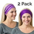 thumbnail image 4 of RiptGear Headband 2Pack - Purple Solid and Purple Striped, 4 of 4