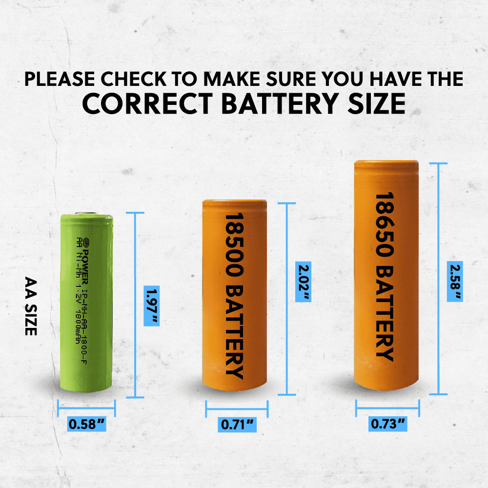 IP POWER NiMh Nickel Metal Hydride AA 1.2V 1800mAh Rechargeable Flat Top Battery (No Tabs) - 50 Pack