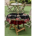 thumbnail image 3 of Outdoor Tablecloth with Umbrella Hole and Zipper, Red Plaid Christmas Round Table Cloth 54 Inch Waterproof Tablecloth, Xmas Snowflake Botanical Poinsettia Picnic Table Cover for Patio Camping, 3 of 7