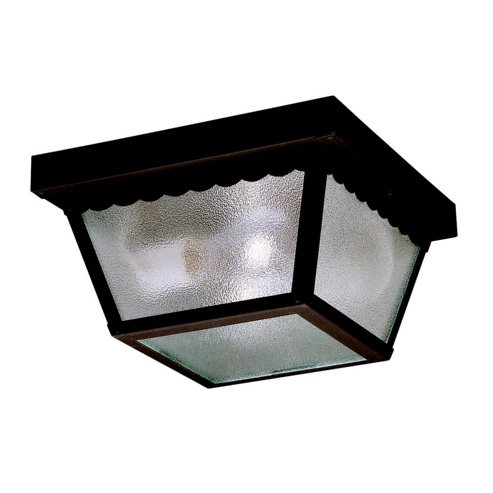 Kichler 345 2 Light Outdoor Ceiling Fixture Black