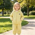 thumbnail image 2 of HCNTES Baby Girl Clothes Winter Toddler Girls Fall Outfit Sets, Baby Girl 12 18 24 Months 2T 3T 4T 5T 6T 7T 2PCS Long Sleeve Small Cartoon Embroidery Solid Color Hooded Pullover Sweatpants Set, 2 of 7