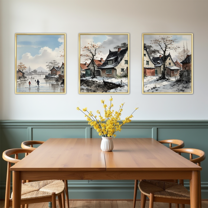 MAYEERTY Modern Abstract Wall Art Painting, Living Room Decor, Gold Aluminum Alloy Frame, 23.6"x15.8"