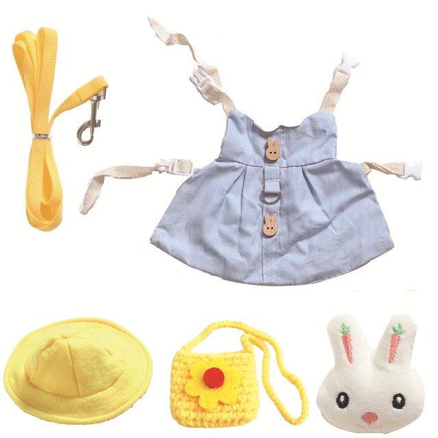 Disfraz De Conejo Con Cuerda De Tracción + Sombrero + Mochila Pequeña Para Mascotas