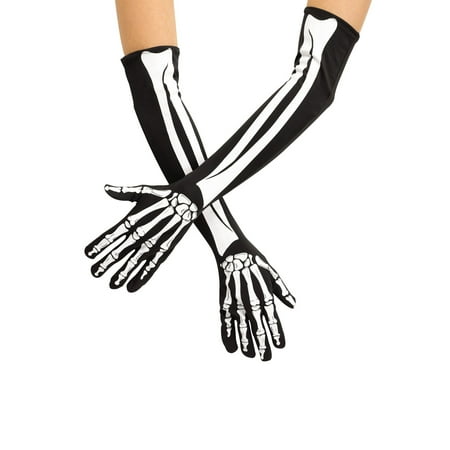 Skeleton Opera Gloves Adult Halloween Accessory
